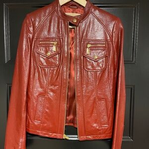 MICHAEL Michael Kors red patent leather jacket size XSP